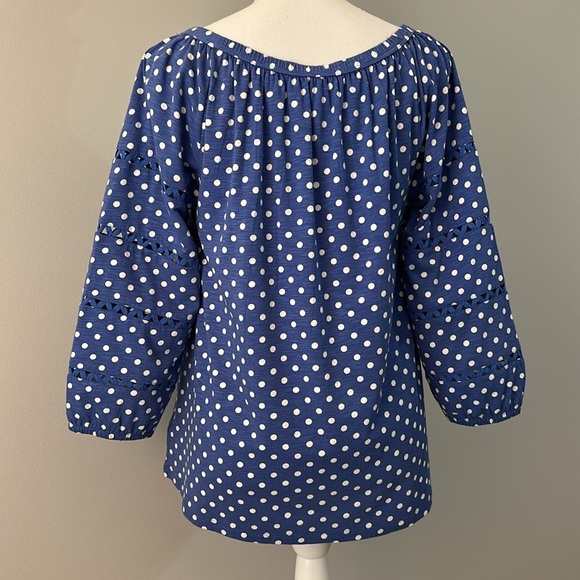 Talbot Blue Blouse with White Polkadots - Picture 3 of 5